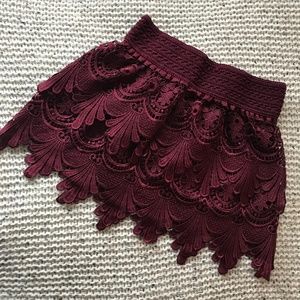 Forever 21 Maroon Crochet Skirt